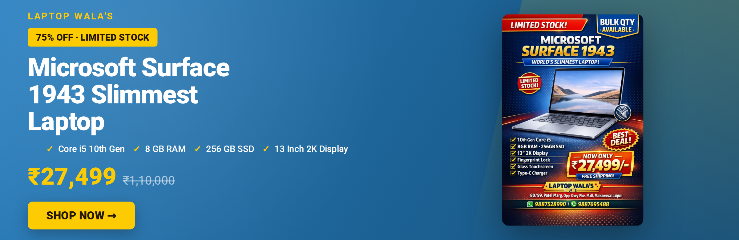 Microsoft Surface 1943 Slimmest Laptop
