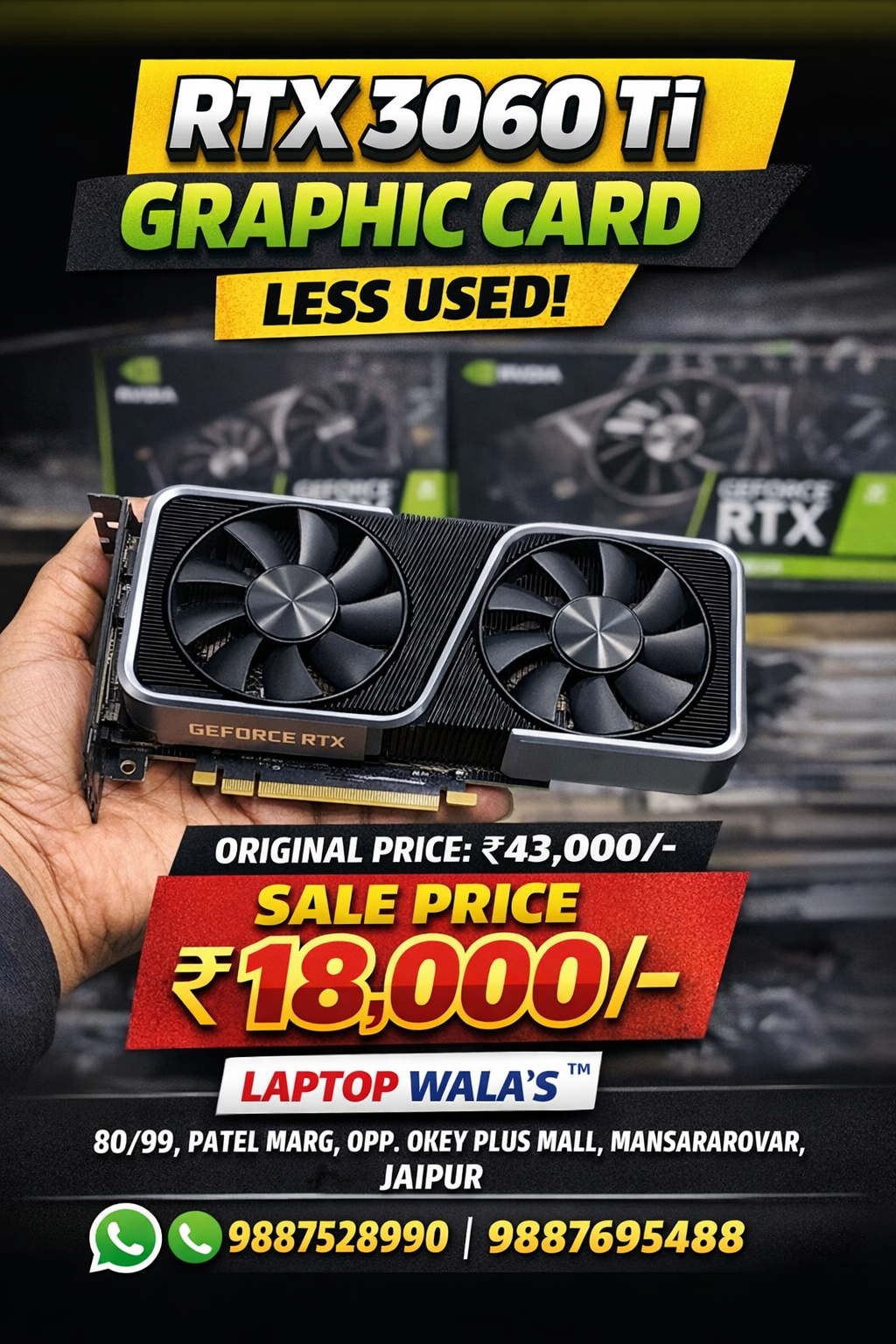 NVIDIA RTX 3060Ti Less Used Graphic Card
